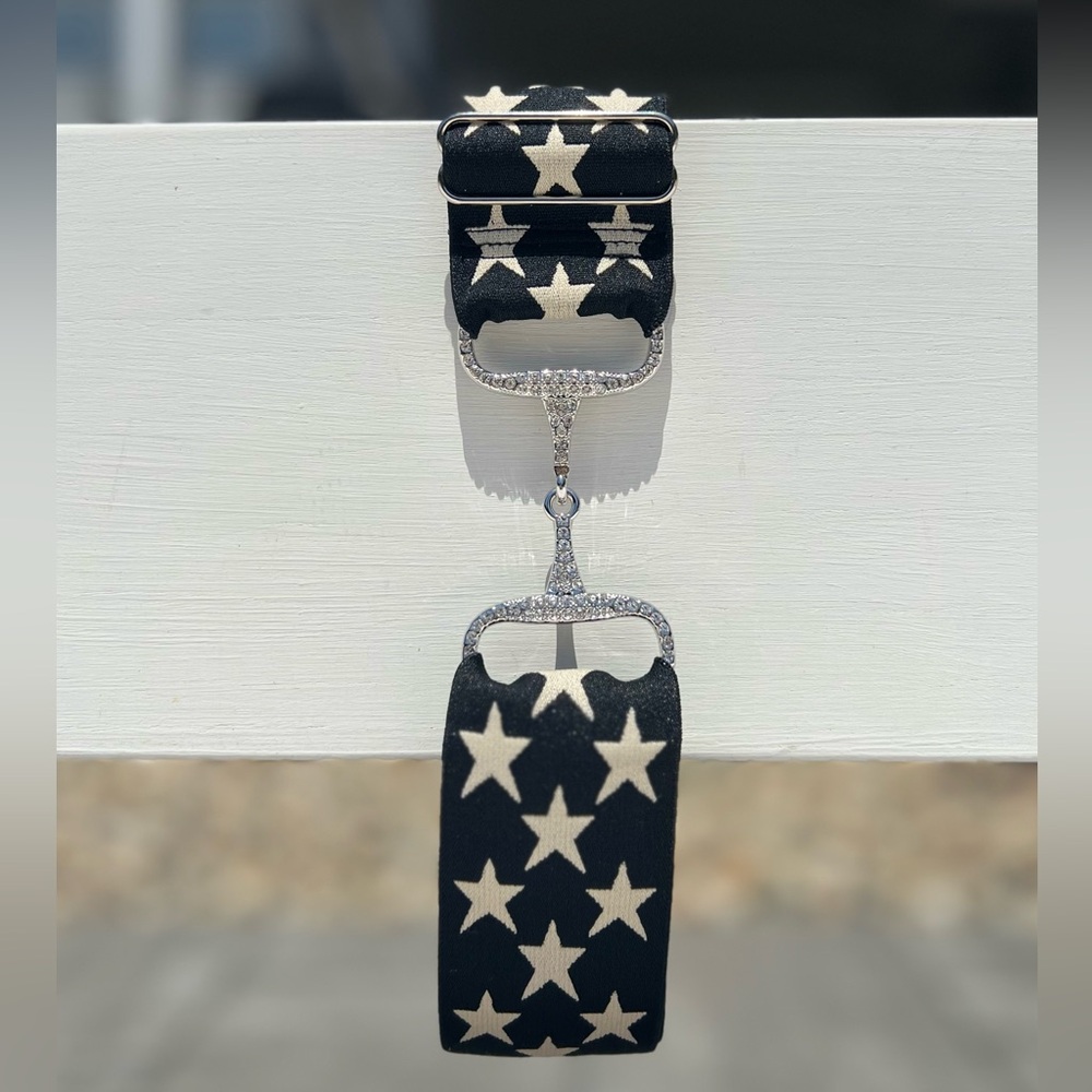 Dark Navy Blue Horse Bit Belt w/ Stars